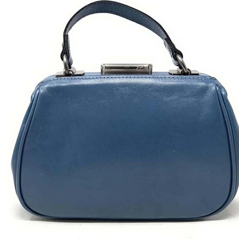 NWT Patricia Nash Safflower Blue Leather Gracchi Satchel w/ Shoulder Strap - Picture 2 of 5